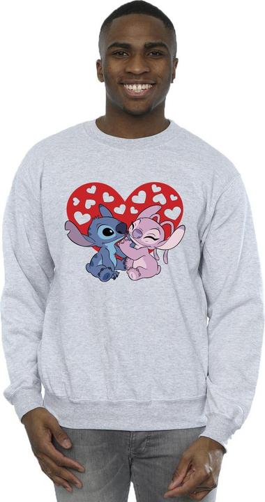Actual product image Disney Mens Lilo & Stitch Hearts Sweatshirt (M)