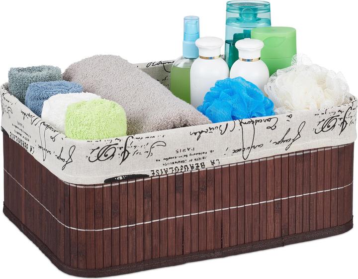 Immagine prodotto Relaxdays Cesta in bambù portaoggetti (1 x, 38 x 28,5 x 16,5 cm)