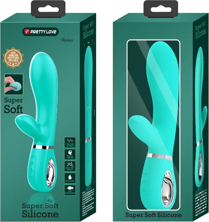 Actual product image Pretty Love Thomas Multifunctional G-Spot Vibrator Aqua Green