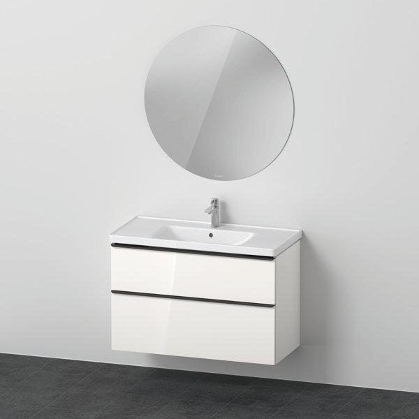 Duravit D-Neo furniture set, furniture washbasin with wall-mounted vanity unit and LED mirror (round), 1000x