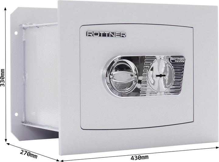 Produktbild Rottner Wandtresor EN1 Delta 30 Doppelbartschloss (18 l)