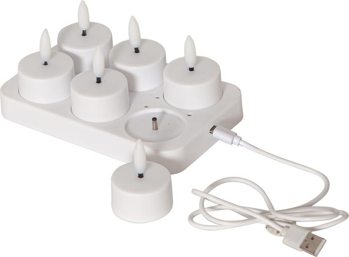 Star Trading Set di luci LED Flamme Charge 6, bianco (6 x)