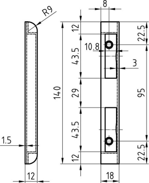 Produktbild Glutz B-1001.531 (Schliessblech)