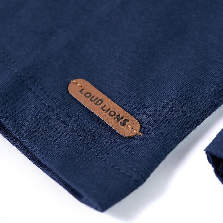 Actual product image VidaXL Children's long-sleeved shirt navy blue melange 116,Material: 100 (116)