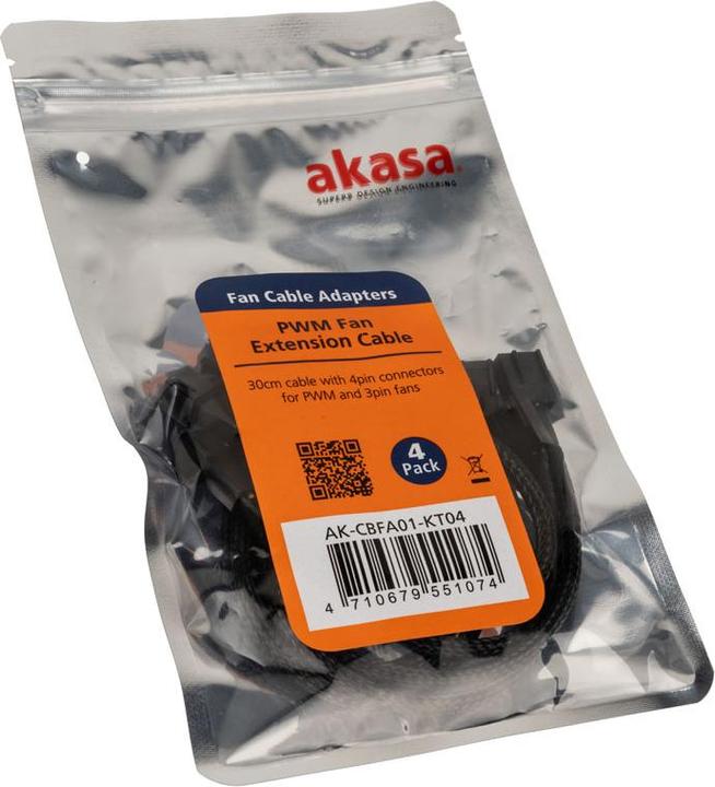 Actual product image Akasa Fan extension cable 4pcs pack