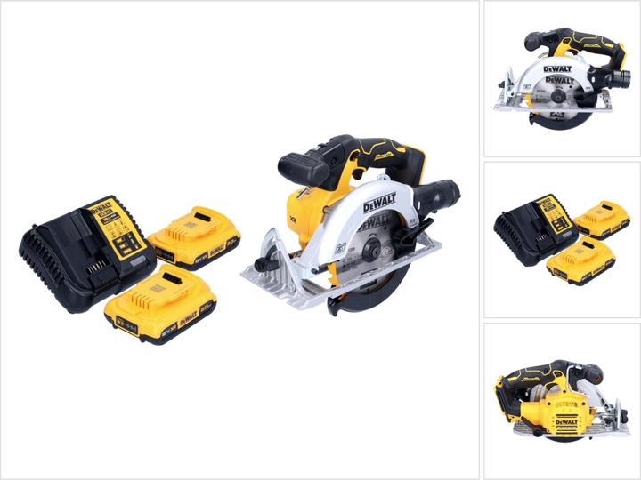 Image du produit DeWalt DCS 565 D2 Scie circulaire portative sans fil 18 V 165 mm Brushless + 2x batterie 2,0 Ah + chargeur