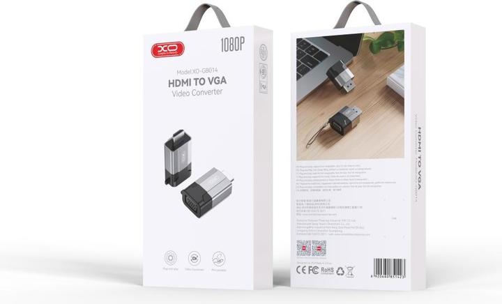 Produktbild xO Adapter GB014 HDMI - VGA grau (HDMI, 2.70 cm)