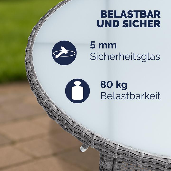 Produktbild Casaria Polyrattan Balkontisch (80 cm)