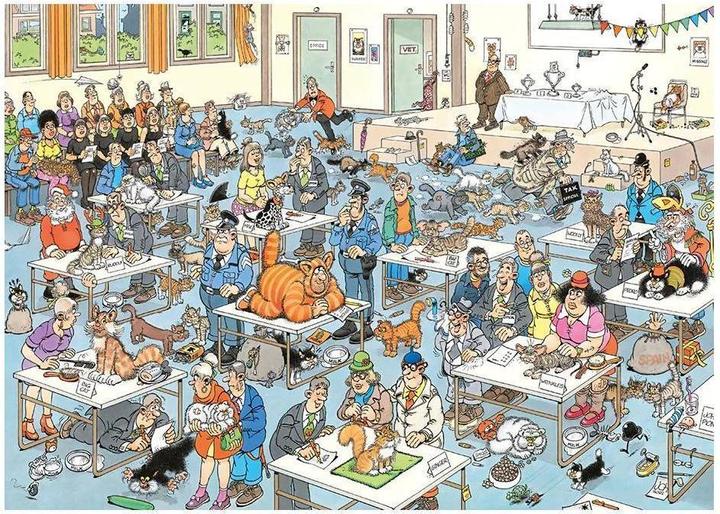 Actual product image Jumbo Jan van Haasteren, Kattenshow -palapeli, 2000 palaa (2000 pieces)