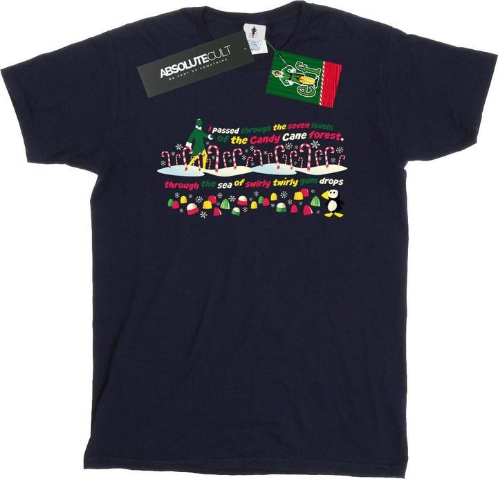 Actual product image Elf Womens/Ladies Candy Cane Forest Cotton Boyfriend T-Shirt (XXL)