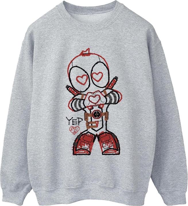 Actual product image Womens/Ladies Deadpool Love Beam Line Sweatshirt (M)