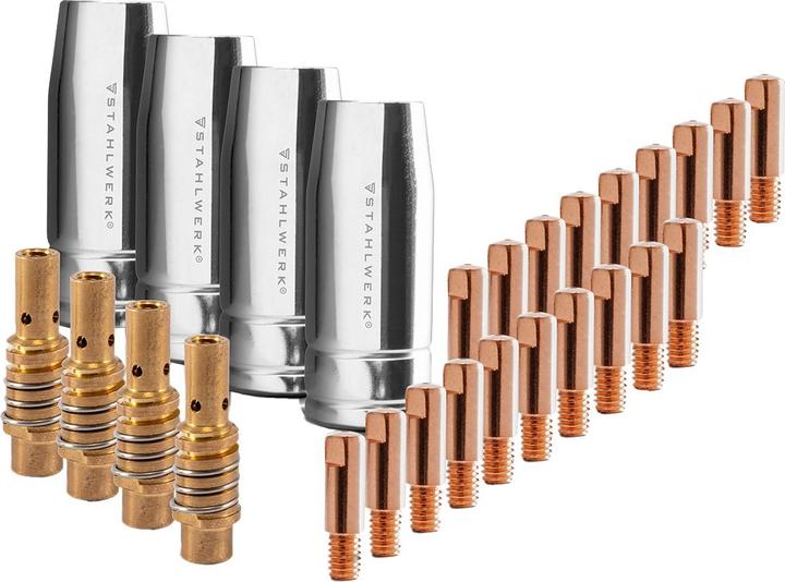 Actual product image Stahlwerk Wear parts MIG MAG 28-piece AK15/MB15 AK14/MB14 Welding torch