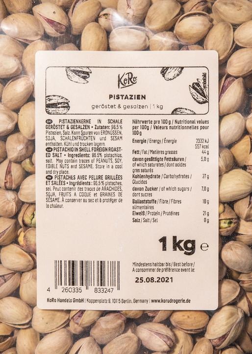 Immagine prodotto KoRo Pistacchi in guscio, tostati e salati (1000 g)