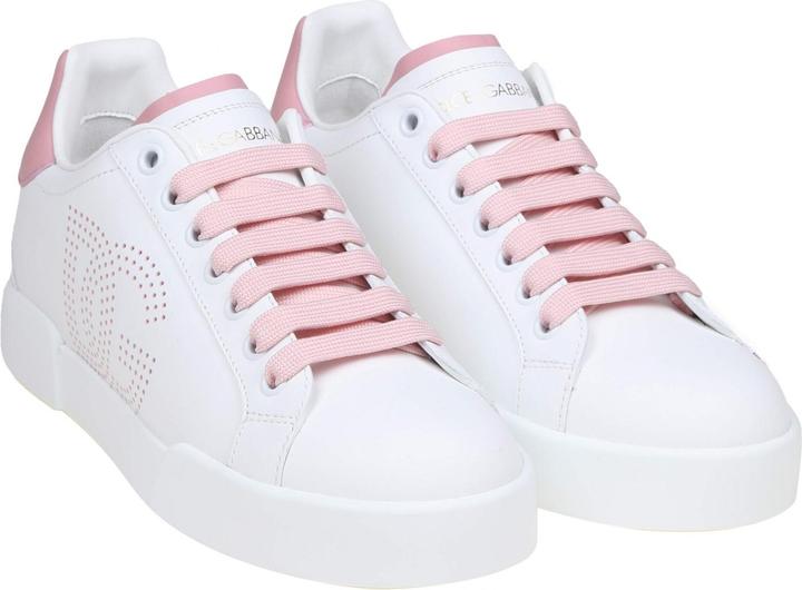 Produktbild Dolce & Gabbana portofino light sneakers in white and pink leather (36)