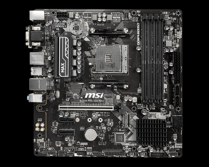 MSI B450M Pro-VDH Max (AM4, AMD B450, mATX)