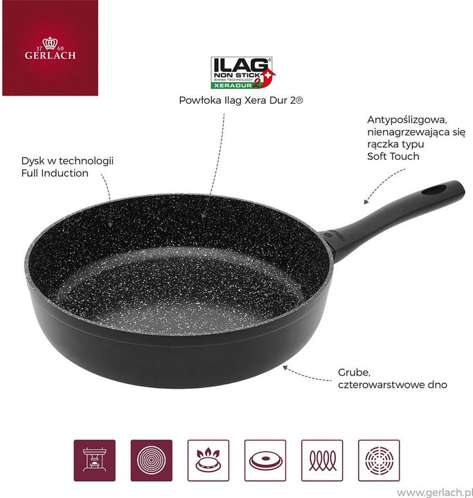 Actual product image Gerlach Granitex 24cm Aluminium Ilag Xera Dur 2 Freuse (Frying pan, Aluminium)