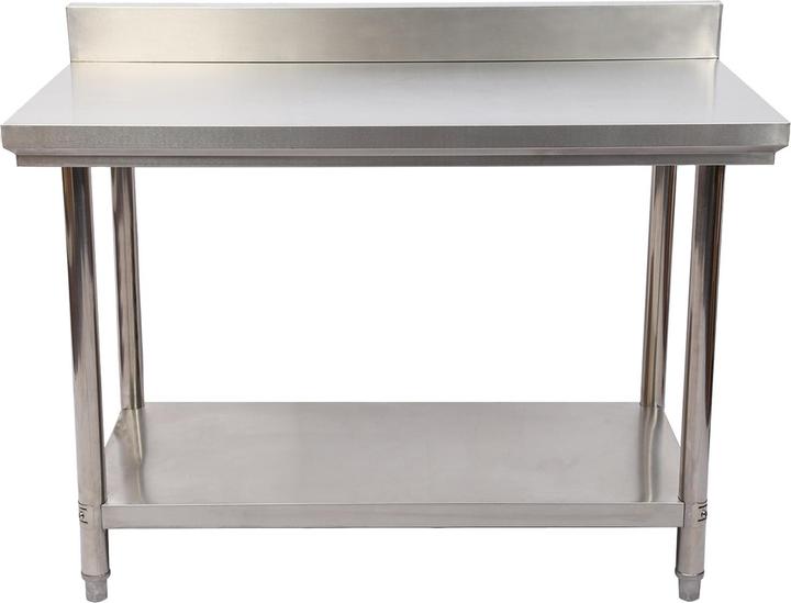 Actual product image Wiltec Stainless steel worktable Gastro stainless steel table with upstand 100x60x85cm (60 cm, 100 cm)