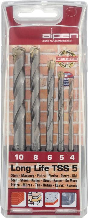 Alpen Steinbohrersatz (6 mm, 10 mm, 5 mm, 8 mm, 4 mm)