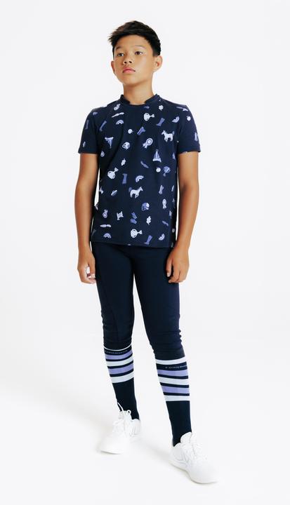 Produktbild Fouganza Reit-Poloshirt Magic kurzarm Kinder Print blau (6, 7, 8)