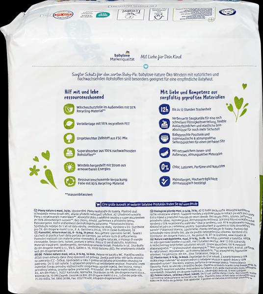Nutritional values and ingredients dm babylove nature Windeln (Size 4, Pack, 34 Piece)