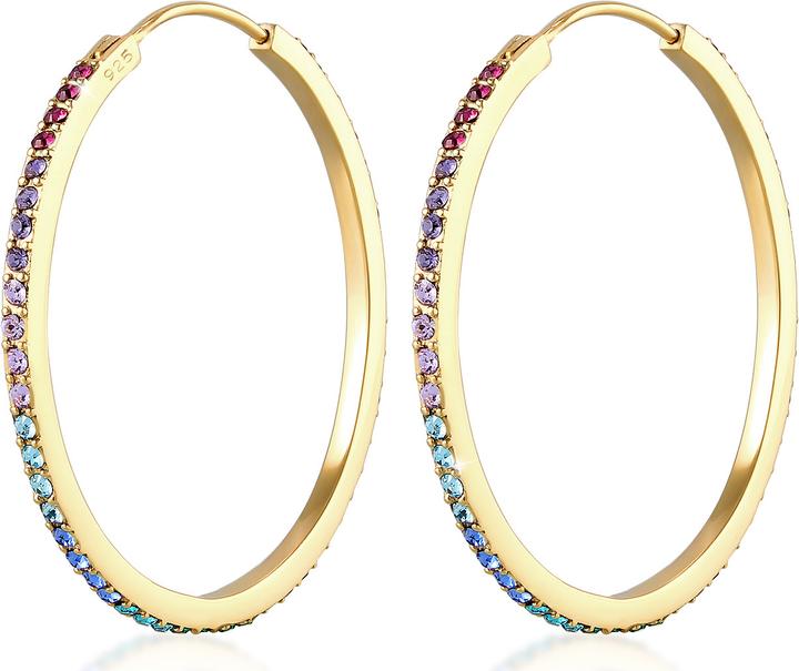 Elli Creolen mit Multi-Color Kristallen (Sterling Silber)