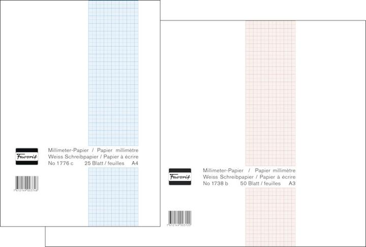 Actual product image Favorit Millimeter paper block (A3, Checked, Soft cover)