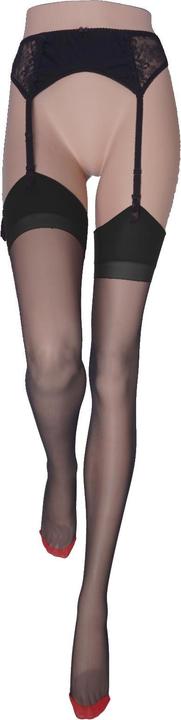 Actual product image Levee Back to the fifties nylon stockings, colour 600 black-red, size 150 - 160cm (15 DEN)