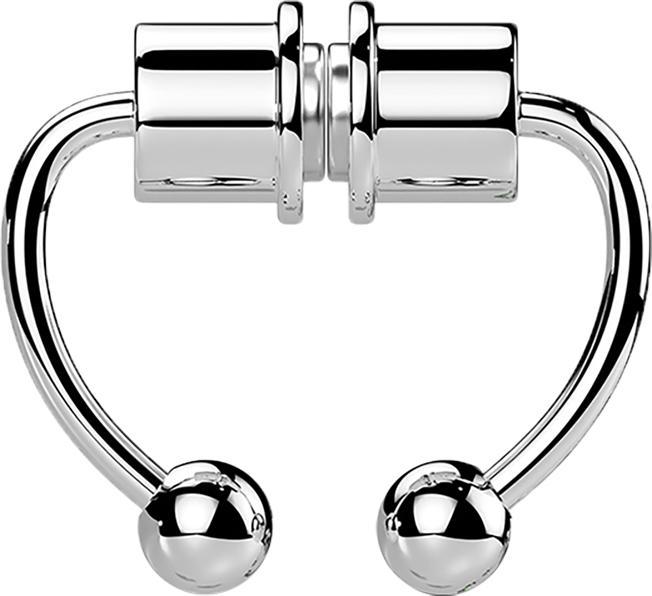 Immagine prodotto Star Piercing Magnete finto per setto d'argento Barbell circolare con due palline (Acciaio chirurgico 316L, 1,0 mm)