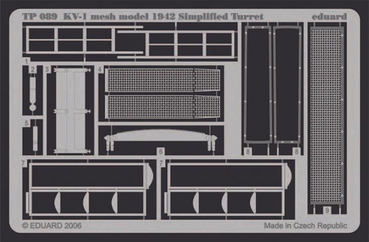 Produktbild Eduard KV-1 mesh Simplified turret für Trumpeter Bausatz