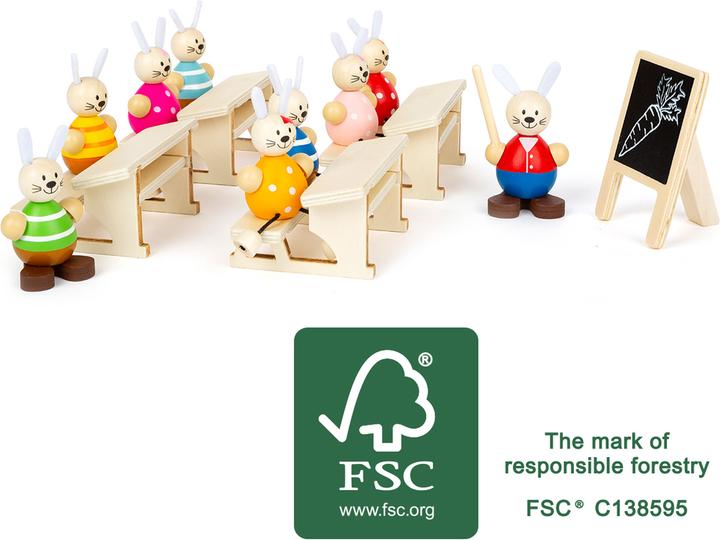 Actual product image small foot Bunny school playset
