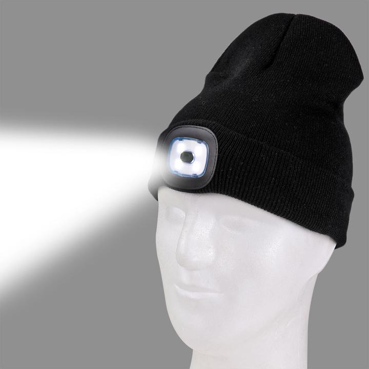 Actual product image Dema Knitted hat with headlamp black