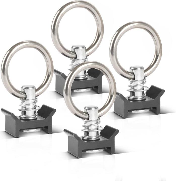 Immagine prodotto Stahlwerk Set di 2 binari di ancoraggio con occhielli di fissaggio 50 cm Binari di linea in alluminio