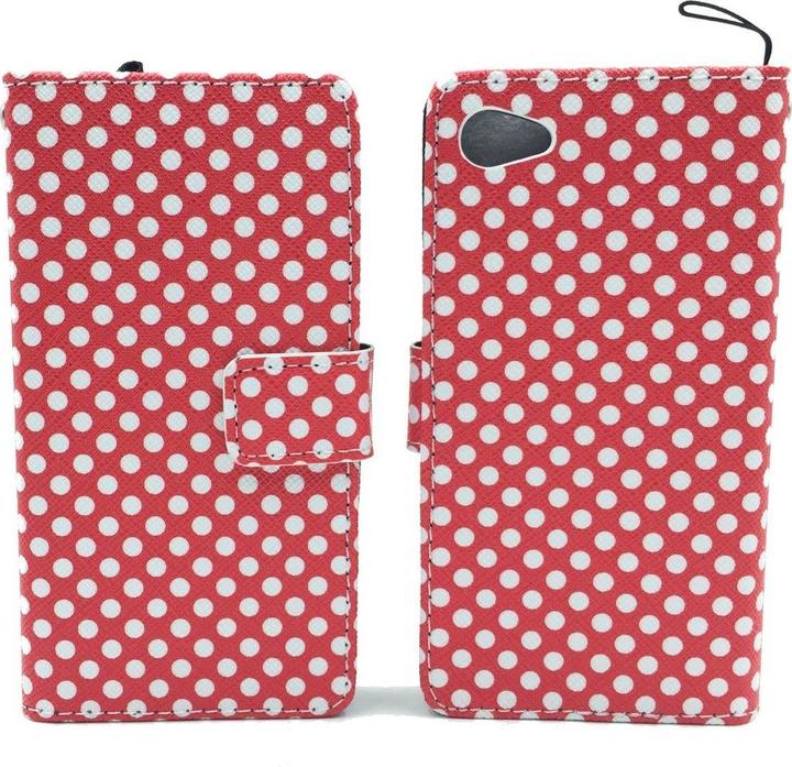 Produktbild König Design Schutz Hülle für Sony Xperia Z5 Compact Polka Dot Rot Tasche Case + 1 Panzer Schutz Glas (Sony Xperia Z5 Compact)