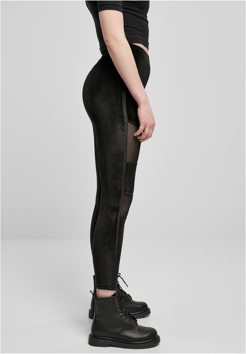 Actual product image Urban Classics Ladies Velvet Tech Mesh Leggings (M)