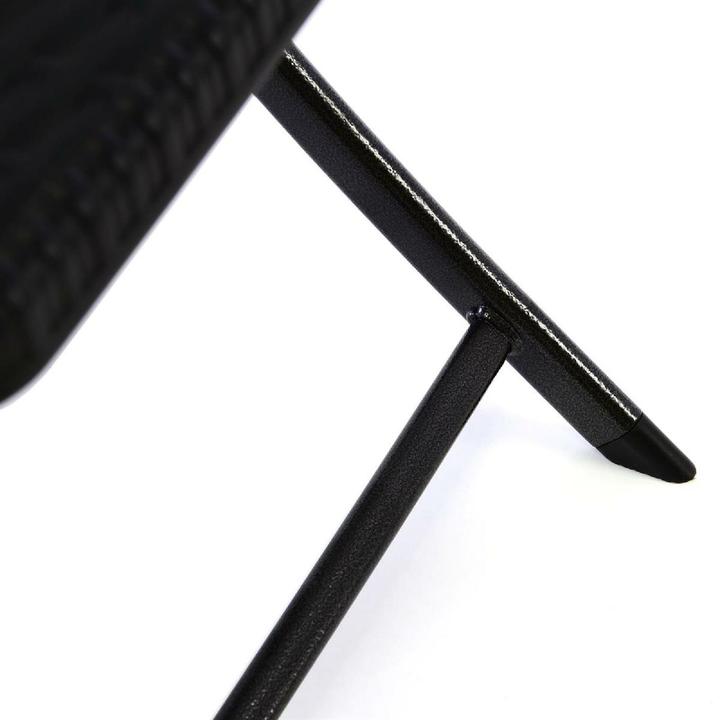 Actual product image VCM Klappstuhl schwarz in Rattan-Optik Gartenstuhl Balkonstuhl 80 x 40 cm