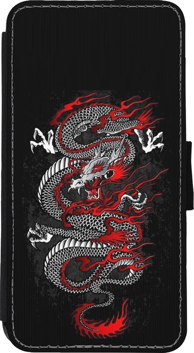Produktbild PhoneLook Hülle Wallet schwarz Japanese style Dragon Tattoo Red Black (Apple iPhone XS Max)