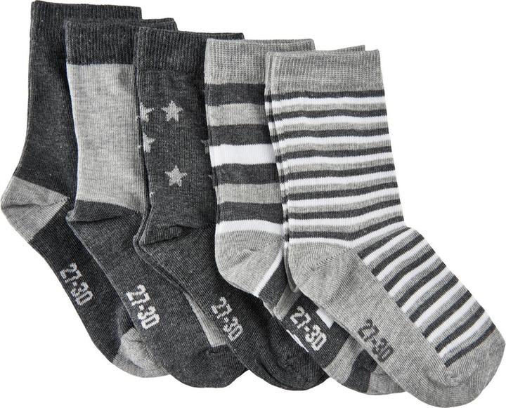 Actual product image Minymo Printed Socks Set of 5 Light Grey Melange Sizes 35 - 38 (5-pack, 35 - 38)