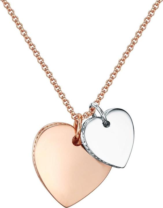 Lulu & Jane Damen Herz Metall-Legierung roségold/silber 41,0 cm Basiskette + 6,0 cm Verlängerung - 29685 (Metall-Legierung, 41 - 46 cm)
