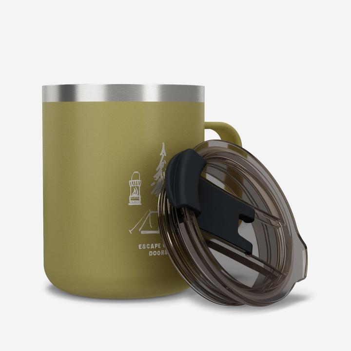Actual product image Quechua Tasse isolierend Edelstahl Camping Wandern Trekking - 900 0,35 l khaki