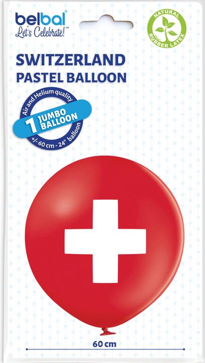 Produktbild Belbal Luftballon Schweiz Rot/Weiss, Ø 60 cm, 2 Stück (2 x)