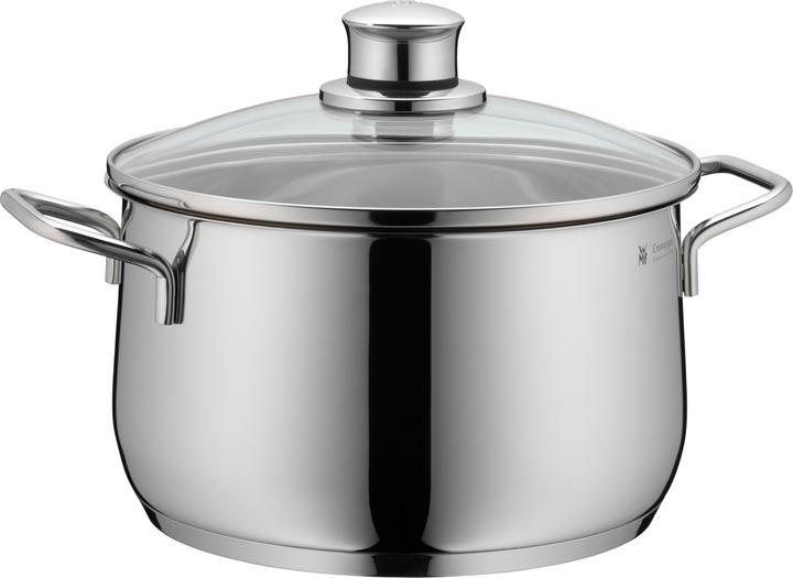 Produktbild WMF Topfset Induktion Kochtopfset 3tlg Glasdeckel Diadem Plus Edelstahl 18/10 (24 cm, Kochtopf, Edelstahl)