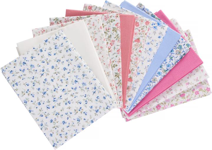Produktbild Westfalenstoffe Stoffpaket "Mille Fleurs", 12 Stoffe à 48 x 48 cm