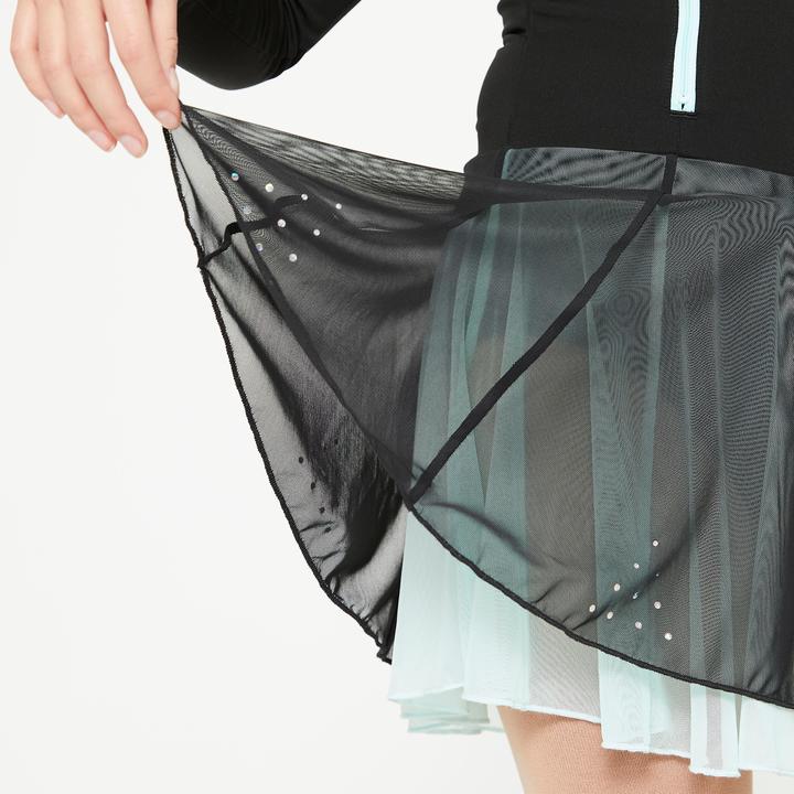Actual product image Oxelo Figure Skating Training Leotard - Black/Mint (8, 9, 10)