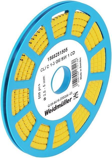 Weidmüller CLI C 1-3 GE/SW L CD Marcatore per conduttori 3x4,2 mm PVC GE 1568251659