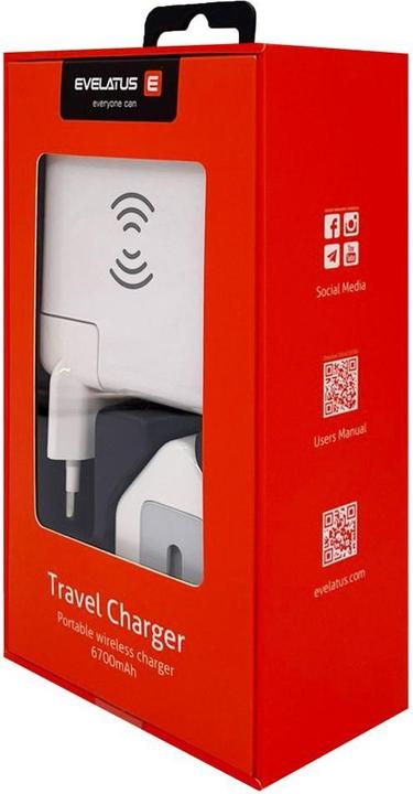 Image du produit Evelatus Adaptateur de voyage Chargeur sans fil EWC06 (15 W)