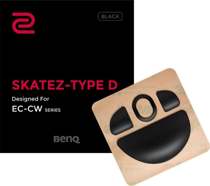 BenQ Zowie Skatez type D black mouse feet for EC-CW series mice, black, 0.6 mm thick
