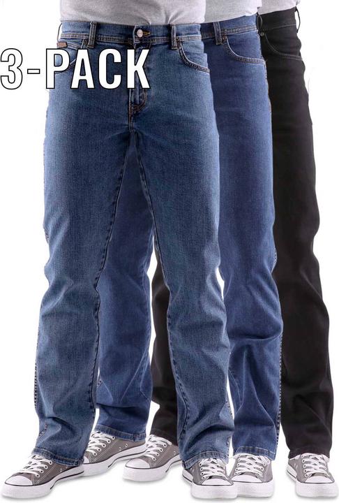 Actual product image Wrangler Texas Stretch Jeans black/dark/stone Trio (W42/L34)