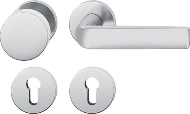 Produktbild FSB Rosettengarnitur 12 1267 Edelstahl 6204 rund PZ DIN links / rechts flach D/K (Türgarnitur)