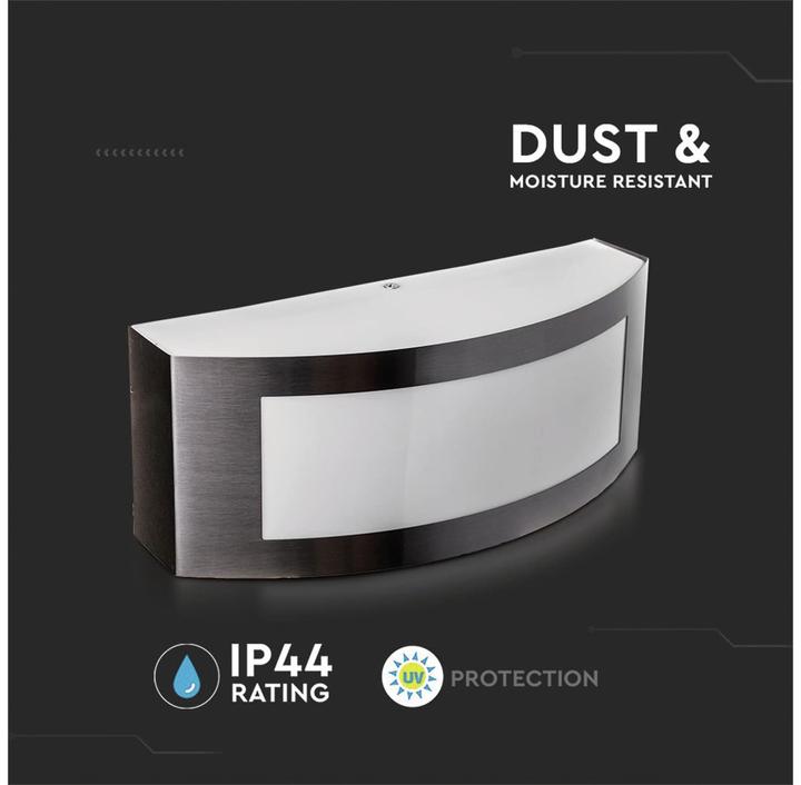 Produktbild V-TAC VT7670 Gartenwandleuchte E27 Edelstahl PC IP44 (E27, IP44)