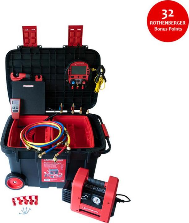 Produktbild Rothenberger Kälte/Klima-Komplettset ROCADDY 120 R32 DIGITAL bis 1 3/8 ″ 6-35 mm 230 / 50 V / Hz (1200 mm)